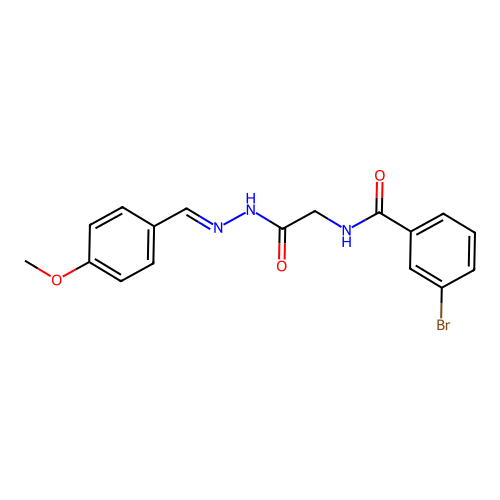 3-Bromo-N-(2-(2-(4-methoxybenzylidene)hydrazino)-2-oxoethyl)benzamide structure