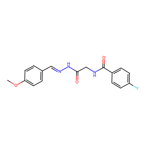 4-Fluoro-N-(2-(2-(4-methoxybenzylidene)hydrazino)-2-oxoethyl)benzamide structure