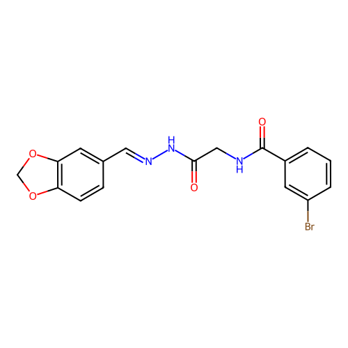 N-(2-(2-(1,3-Benzodioxol-5-ylmethylene)hydrazino)-2-oxoethyl)-3-bromobenzamide structure