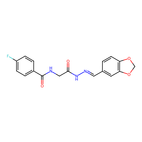 N-(2-(2-(1,3-Benzodioxol-5-ylmethylene)hydrazino)-2-oxoethyl)-4-fluorobenzamide structure