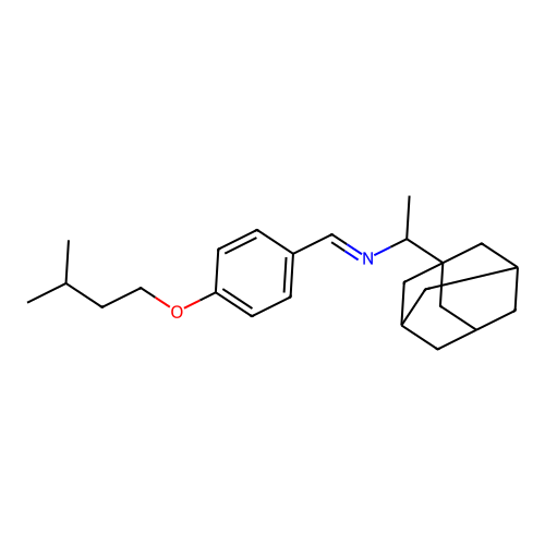 (E)-1-((3r,5r,7r)-adamantan-1-yl)-N-(4-(isopentyloxy)benzylidene)ethanamine structure