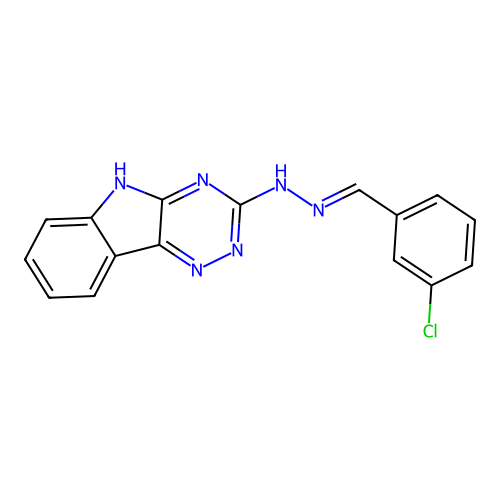 3-chlorobenzaldehyde 5H-[1,2,4]triazino[5,6-b]indol-3-ylhydrazone structure