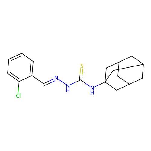 1-(1-adamantyl)-3-[(E)-(2-chlorophenyl)methylideneamino]thiourea structure