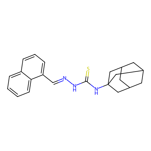1-(1-adamantyl)-3-[(E)-naphthalen-1-ylmethylideneamino]thiourea structure