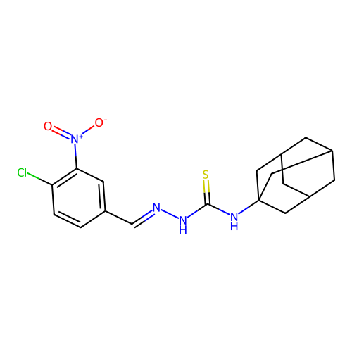 1-(1-adamantyl)-3-[(E)-(4-chloro-3-nitrophenyl)methylideneamino]thiourea structure