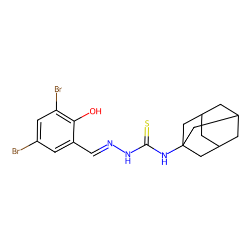1-(1-Adamantyl)-3-[(3,5-dibromo-2-hydroxyphenyl)methylideneamino]thiourea structure