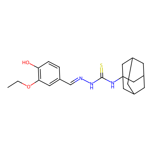 1-(1-Adamantyl)-3-[(3-ethoxy-4-hydroxyphenyl)methylideneamino]thiourea structure