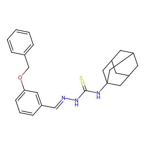 1-(1-adamantyl)-3-[(E)-(3-phenylmethoxyphenyl)methylideneamino]thiourea structure