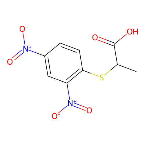 2-(2,4-Dinitrophenyl)sulfanylpropanoic acid structure