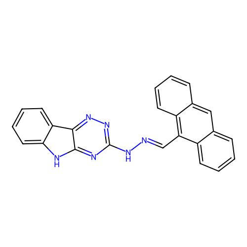 N-Anthracen-9-ylmethylene-N'-(9H-1,3,4,9-tetraaza-fluoren-2-yl)-hydrazine structure