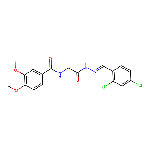 N-(2-(2-(2,4-Dichlorobenzylidene)hydrazino)-2-oxoethyl)-3,4-dimethoxybenzamide structure