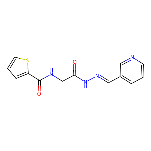 N-{2-oxo-2-[2-(3-pyridinylmethylene)hydrazino]ethyl}-2-thiophenecarboxamide structure