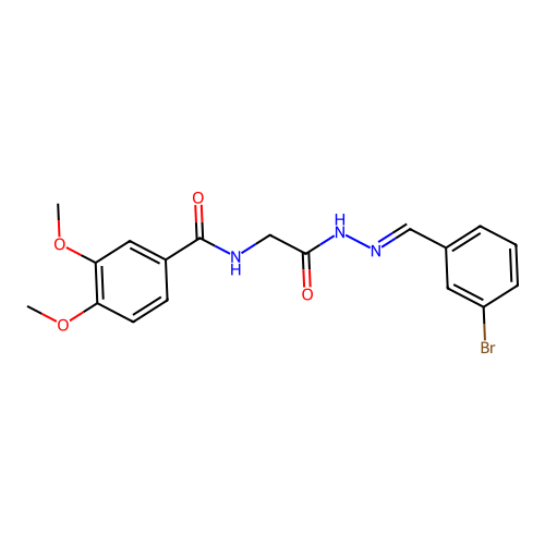 N-(2-(2-(3-Bromobenzylidene)hydrazino)-2-oxoethyl)-3,4-dimethoxybenzamide structure