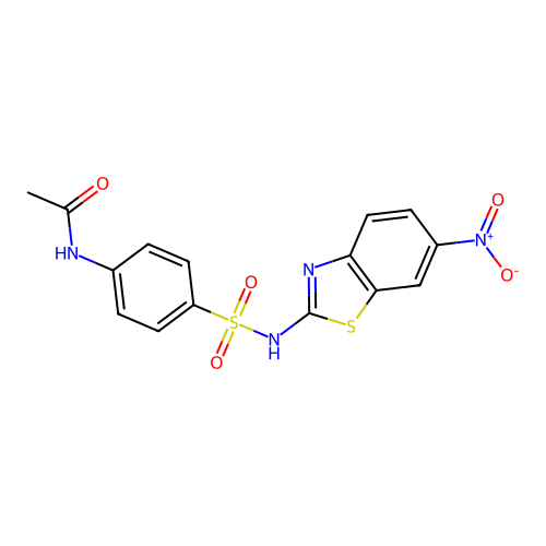 N-(4-{[(6-nitrobenzothiazol-2-yl)amino]sulfonyl}phenyl)acetamide structure