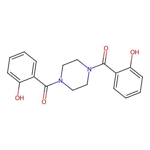 Piperazine-1,4-diylbis((2-hydroxyphenyl)methanone) structure