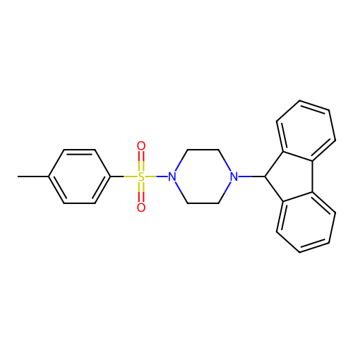 1-(9H-fluoren-9-yl)-4-[(4-methylphenyl)sulfonyl]piperazine structure