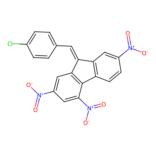 (9Z)-9-(4-chlorobenzylidene)-2,4,7-trinitro-9H-fluorene structure