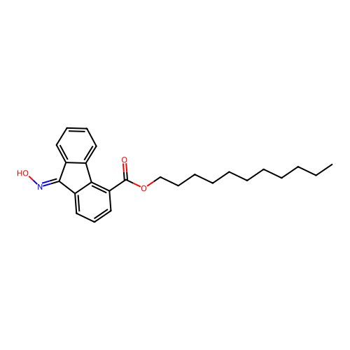 Undecyl 9-(hydroxyimino)fluorene-4-carboxylate structure