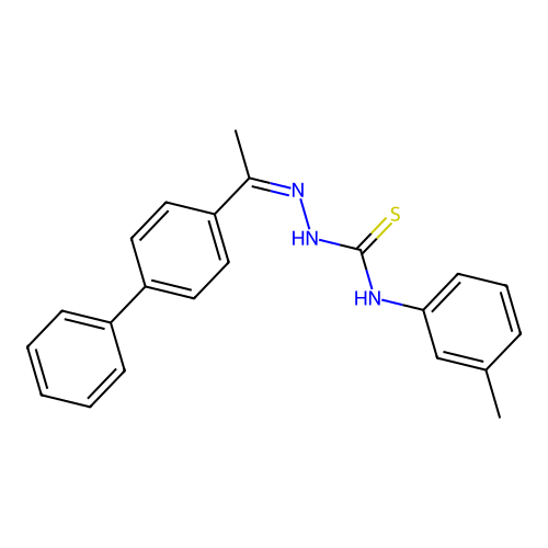 1-(3-methylphenyl)-3-[(Z)-1-(4-phenylphenyl)ethylideneamino]thiourea structure