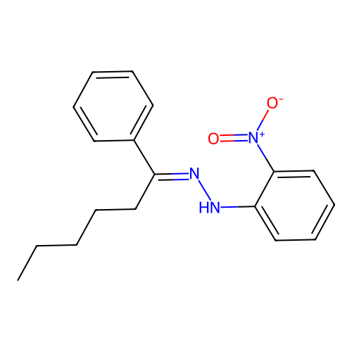 2-nitro-N-[(E)-1-phenylhexylideneamino]aniline structure