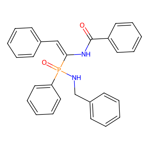 (Z)-N-(1-((benzylamino)(phenyl)phosphoryl)-2-phenylvinyl)benzamide structure