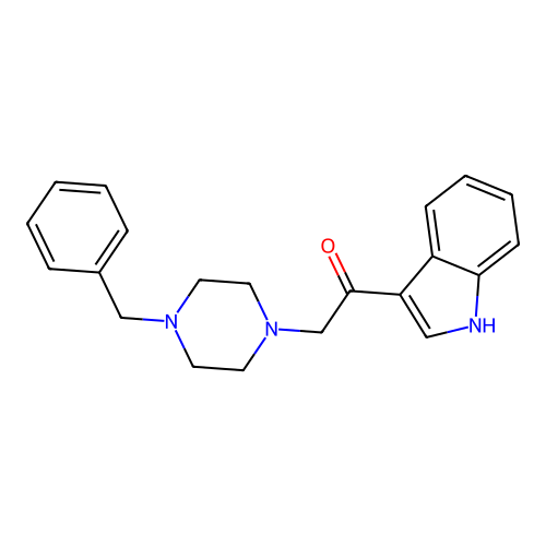 2-(4-benzylpiperazin-1-yl)-1-(1H-indol-3-yl)ethanone structure