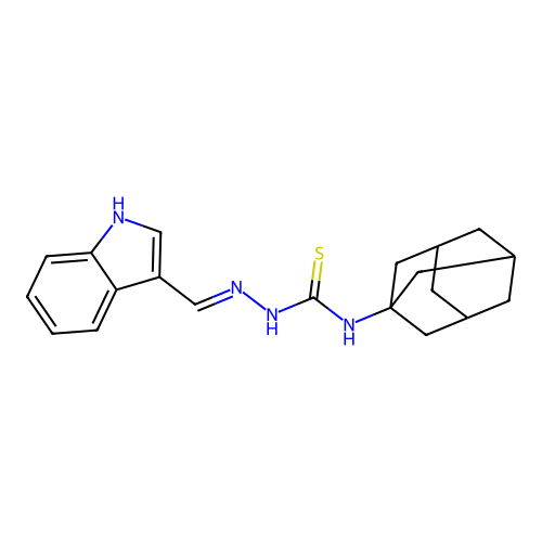 1-(1-adamantyl)-3-(1H-indol-3-ylmethylideneamino)thiourea structure