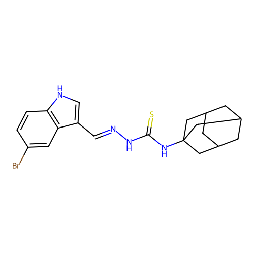 1-(1-adamantyl)-3-[(5-bromo-1H-indol-3-yl)methylideneamino]thiourea structure