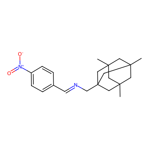 (E)-[(4-Nitrophenyl)methylidene][(3,5,7-trimethyladamantan-1-YL)methyl]amine structure