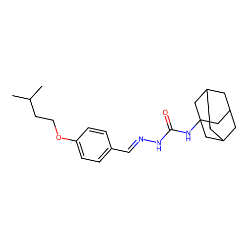(E)-N-((3s,5s,7s)-adamantan-1-yl)-2-(4-(isopentyloxy)benzylidene)hydrazinecarboxamide structure