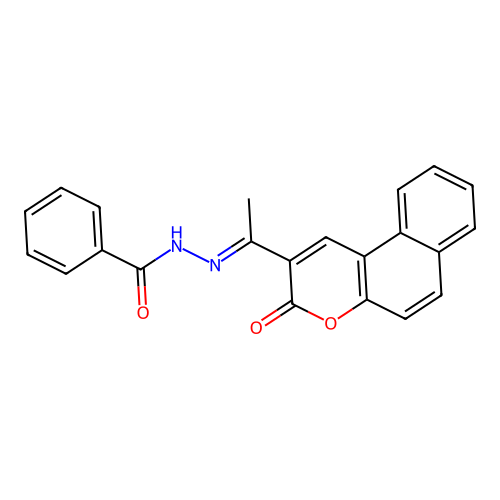 N-[(E)-1-(3-oxobenzo[f]chromen-2-yl)ethylideneamino]benzamide structure