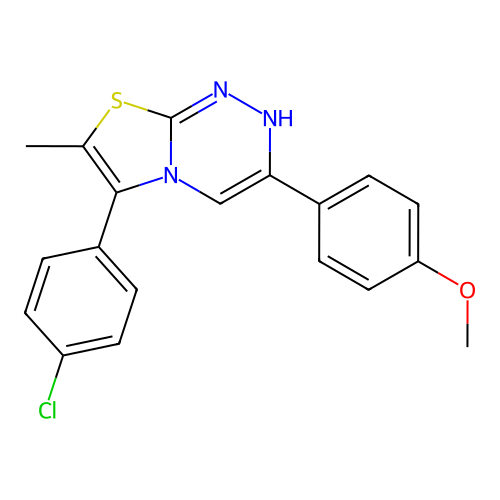 6-(4-chlorophenyl)-3-(4-methoxyphenyl)-7-methyl-2H-[1,3]thiazolo[2,3-c][1,2,4]triazine structure