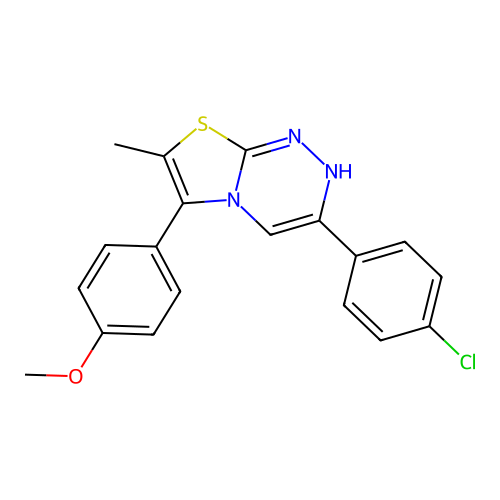 3-(4-chlorophenyl)-6-(4-methoxyphenyl)-7-methyl-2H-thiazolo[2,3-c][1,2,4]triazine structure