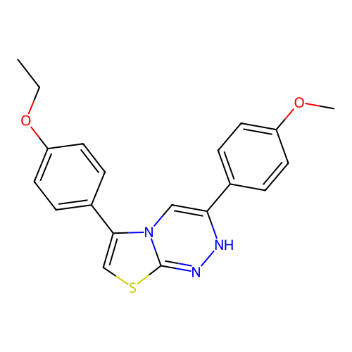 6-(4-ethoxyphenyl)-3-(4-methoxyphenyl)-2H-[1,3]thiazolo[2,3-c][1,2,4]triazine structure