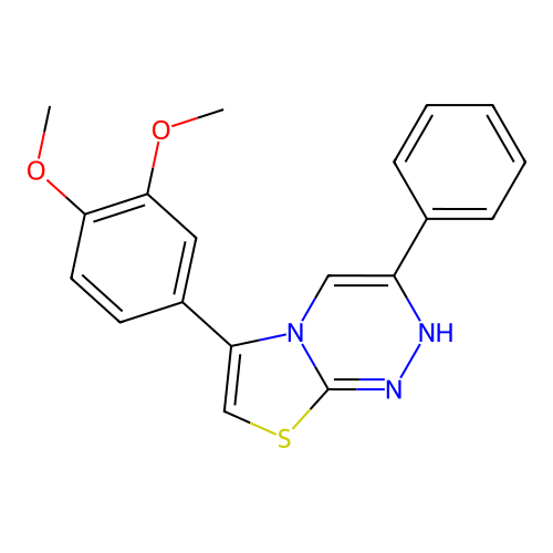 6-(3,4-dimethoxyphenyl)-3-phenyl-2H-[1,3]thiazolo[2,3-c][1,2,4]triazine structure
