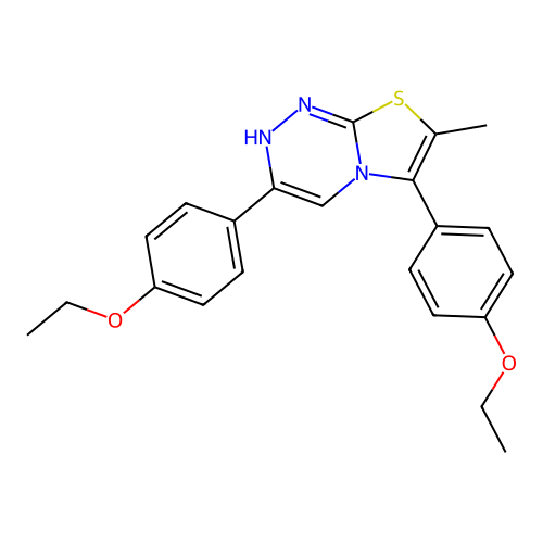 3,6-bis(4-ethoxyphenyl)-7-methyl-2H-[1,3]thiazolo[2,3-c][1,2,4]triazine structure