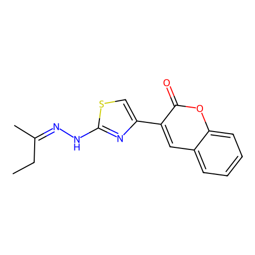 3-{2-[(2Z)-2-(butan-2-ylidene)hydrazinyl]-1,3-thiazol-4-yl}-2H-chromen-2-one structure