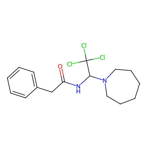 N-[1-(1-azepanyl)-2,2,2-trichloroethyl]-2-phenylacetamide structure