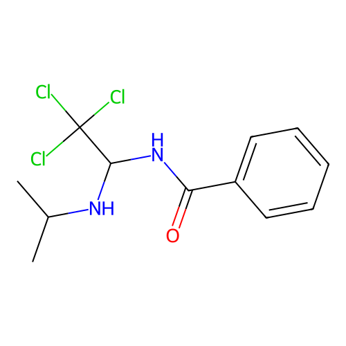 N-[2,2,2-trichloro-1-(propan-2-ylamino)ethyl]benzamide structure