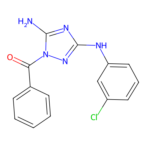 [5-Amino-3-[(3-chlorophenyl)amino]-1H-1,2,4-triazol-1-yl]phenylmethanone structure