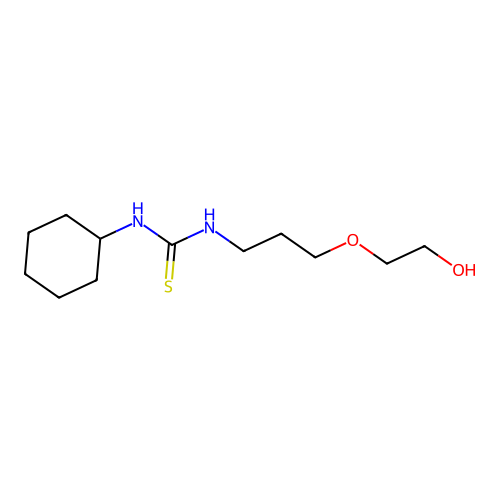 1-Cyclohexyl-3-(3-(2-hydroxyethoxy)propyl)thiourea structure