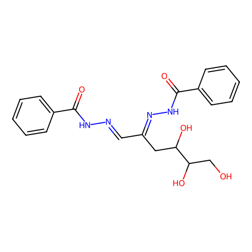 N-[[2-(benzoylhydrazinylidene)-4,5,6-trihydroxyhexylidene]amino]benzamide structure