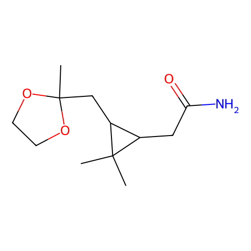 2-{2,2-Dimethyl-3-[(2-methyl-1,3-dioxolan-2-yl)methyl]cyclopropyl}acetamide structure