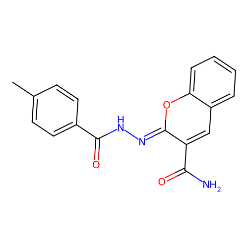 (2Z)-2-{[(4-methylphenyl)formamido]imino}-2H-chromene-3-carboxamide structure