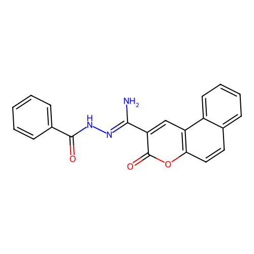 N-[[amino-(3-oxobenzo[f]chromen-2-yl)methylidene]amino]benzamide structure