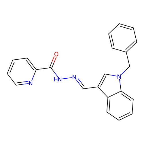 N'-[(E)-(1-benzyl-1H-indol-3-yl)methylidene]pyridine-2-carbohydrazide structure