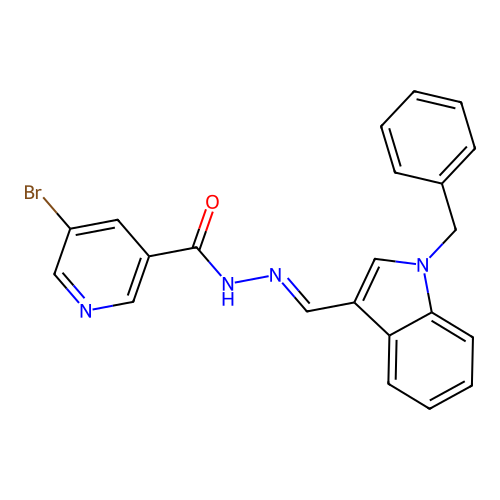 N'-[(E)-(1-benzyl-1H-indol-3-yl)methylidene]-5-bromopyridine-3-carbohydrazide structure