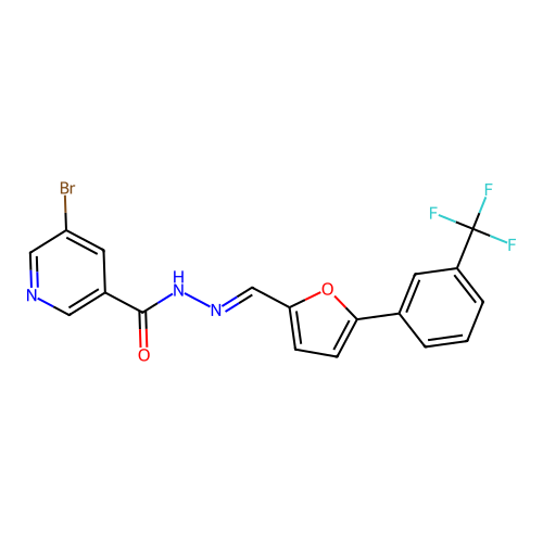5-bromo-N'-[(E)-{5-[3-(trifluoromethyl)phenyl]furan-2-yl}methylidene]pyridine-3-carbohydrazide structure