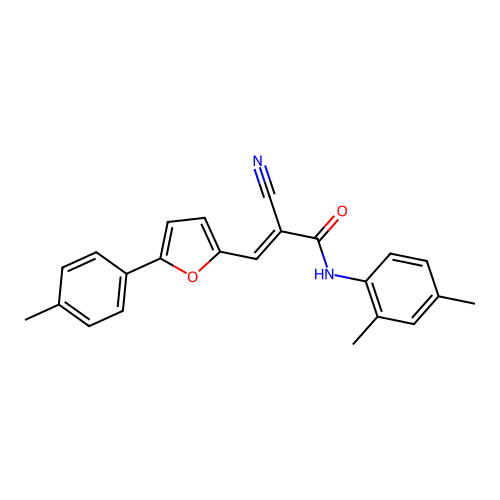 (E)-2-cyano-N-(2,4-dimethylphenyl)-3-(5-(p-tolyl)furan-2-yl)acrylamide structure