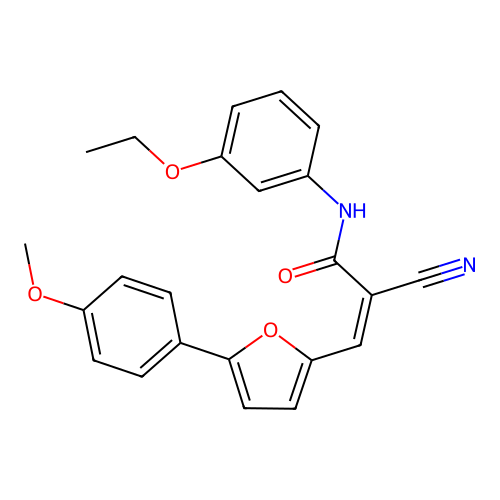 (2Z)-2-cyano-N-(3-ethoxyphenyl)-3-[5-(4-methoxyphenyl)furan-2-yl]prop-2-enamide structure